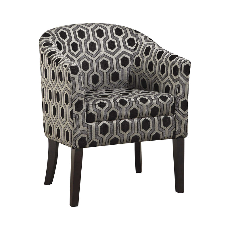 Charlotte - Grey & black - Hexagon Print Accent Chair - Ornate Home