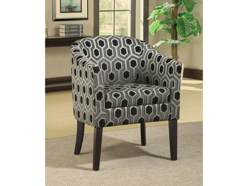 Charlotte - Grey & black - Hexagon Print Accent Chair - Ornate Home