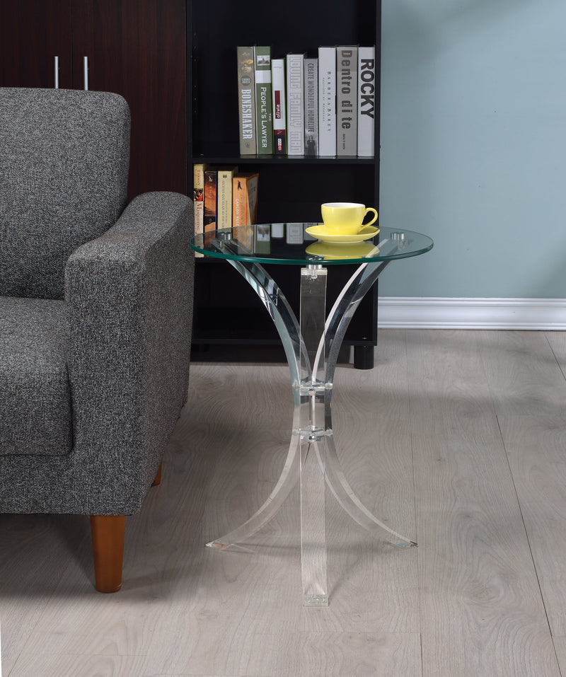 Emmett Clear Round Accent Table