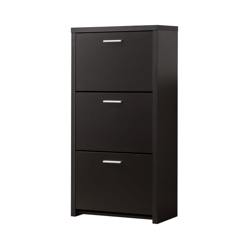 Vivian Black 3 Drawer Shoe Cabinet