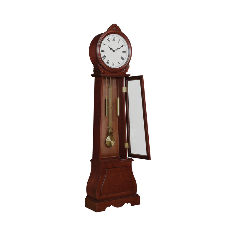 Narcissa Brown Red Grandfather Clock w/ Chime