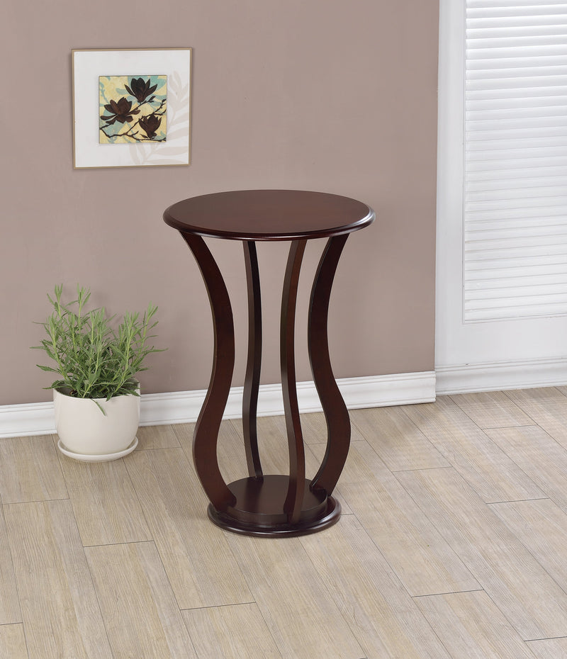 Elton Cherry Round Top Accent Table