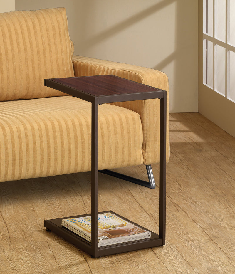 Jabranda Brown Accent Table w/ Bottom Shelf