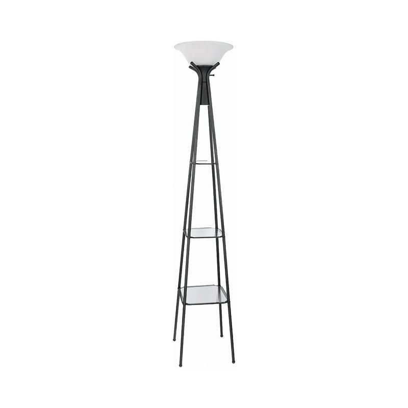 Gianni Charcoal Black Versatile Shelf Tower Floor Lamp