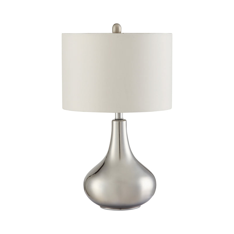 Junko Chrome & White Drum Shade Table Lamp