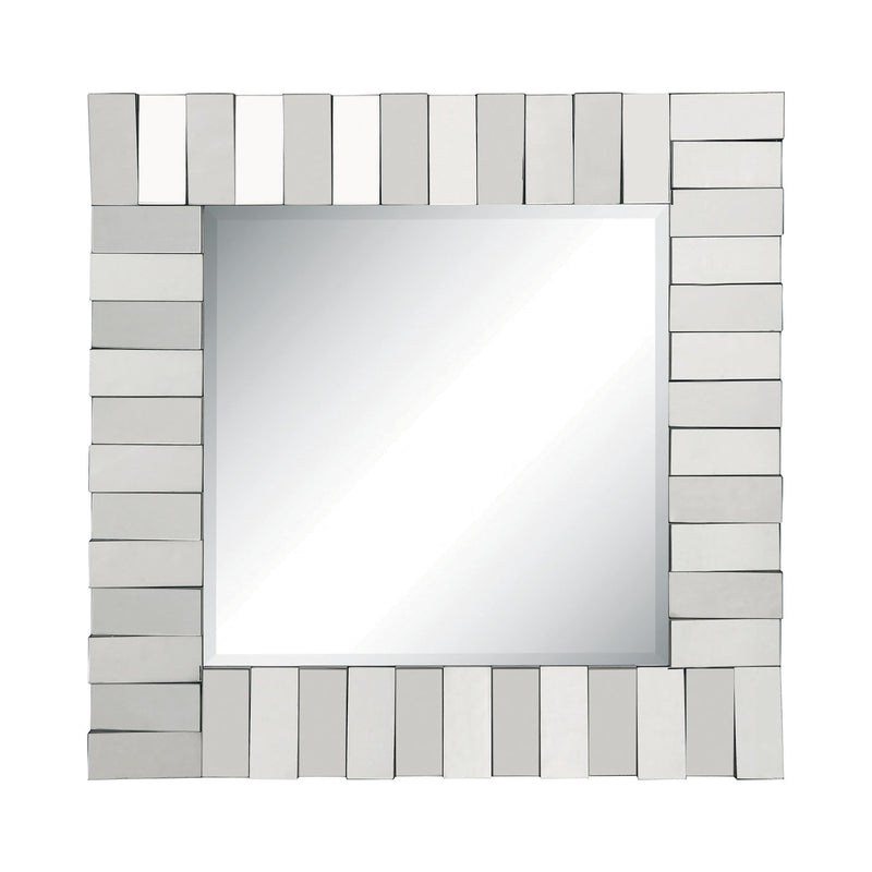 Tanwen Silver Square Wall Mirror w/ Layered Panel