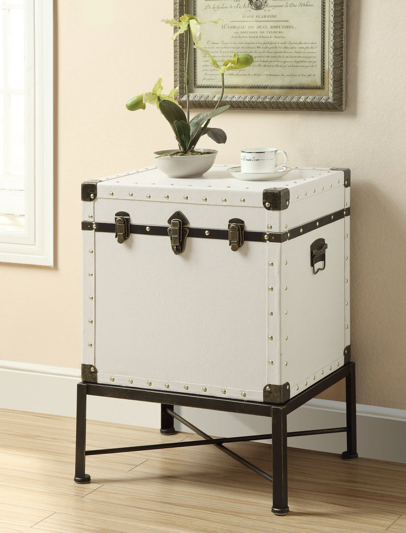 Nancy White Accent Cabinet w/ Nailhead Trim