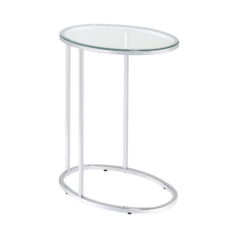 Kyle Chrome & Clear Oval Snack Table