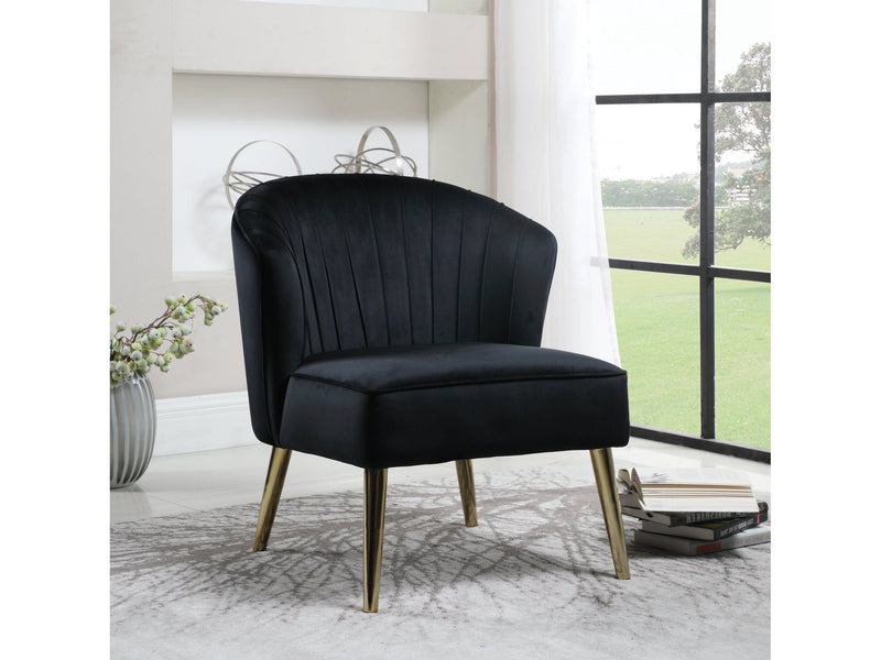 Chyna - Black - Accent Chair w/ Tapered Legs - Ornate Home