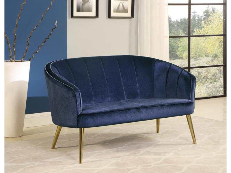 Zach - Blue - Accent Settee - Ornate Home