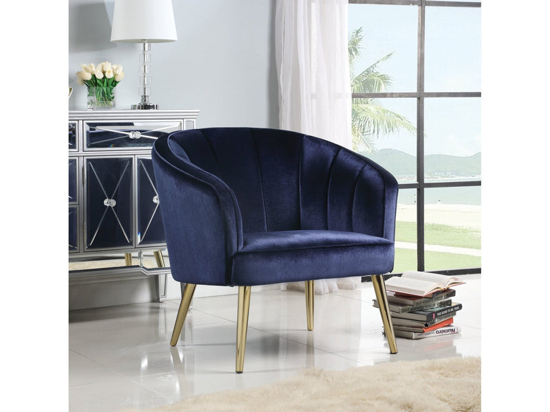 Chyna - Blue - Sloped Arm Accent Chair - Ornate Home