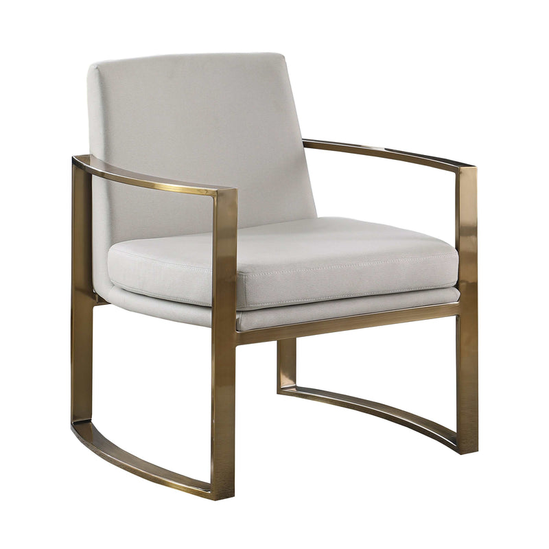 Kenzi - Cream & Bronze - Accent Chair - Ornate Home