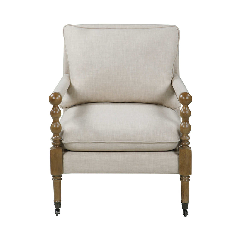 Morris - Dark oak & Beige - Accent Chair - Ornate Home