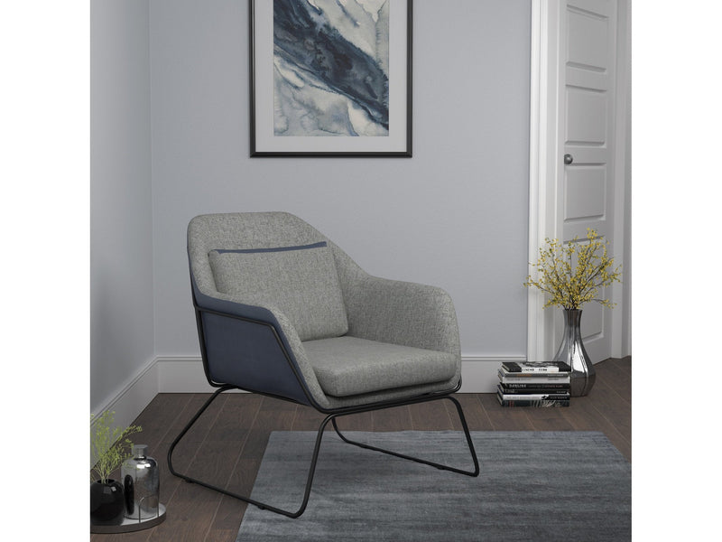 Mika - Grey & Blue - Accent Chair - Ornate Home