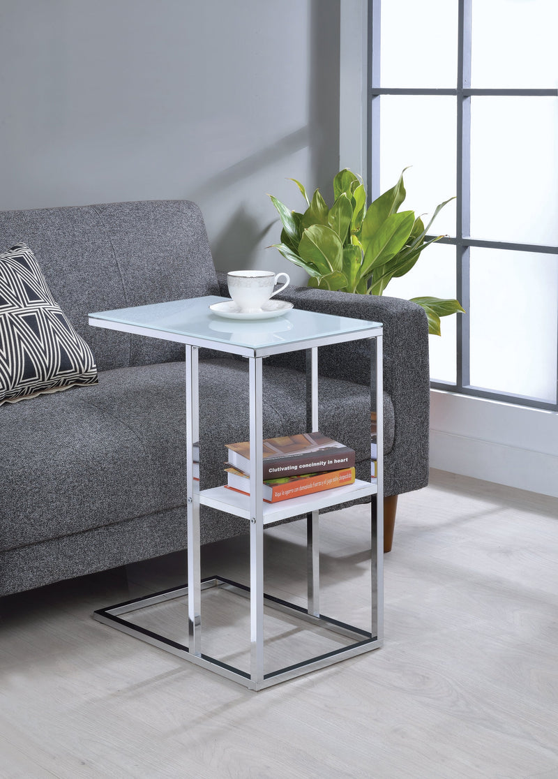 Daisy Chrome & White Accent Table