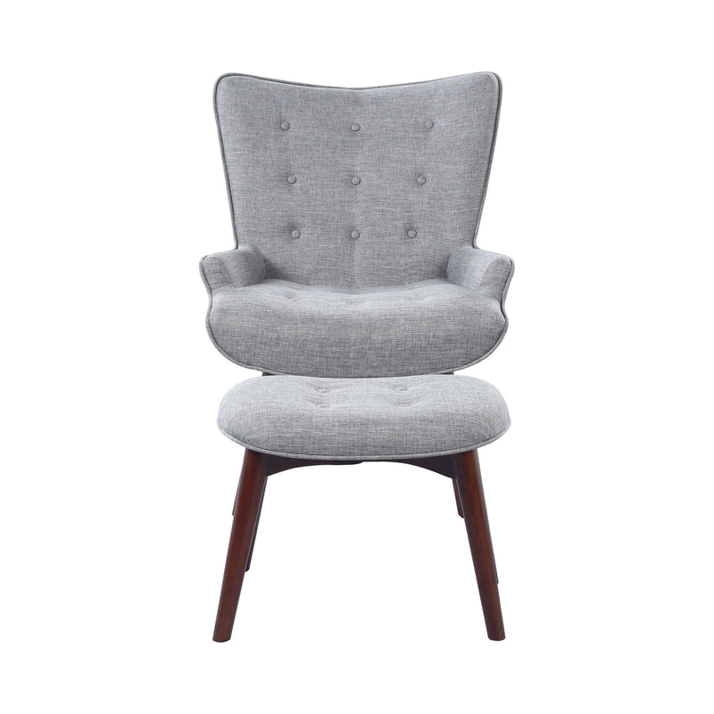 Ayda - Grey & Brown - Accent Chair w/ Ottoman - Ornate Home