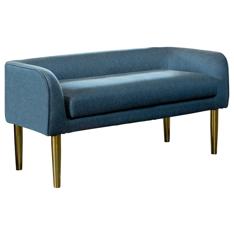 Marwah - Blue & Gold - Low Back Bench - Ornate Home