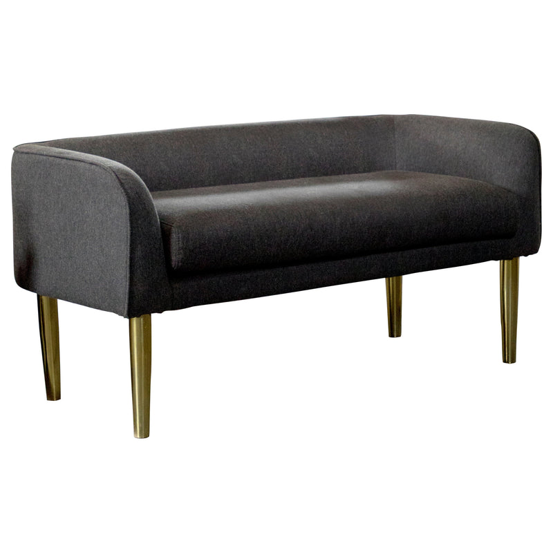 Marwah - Dark Grey & Gold - Low Back Bench - Ornate Home