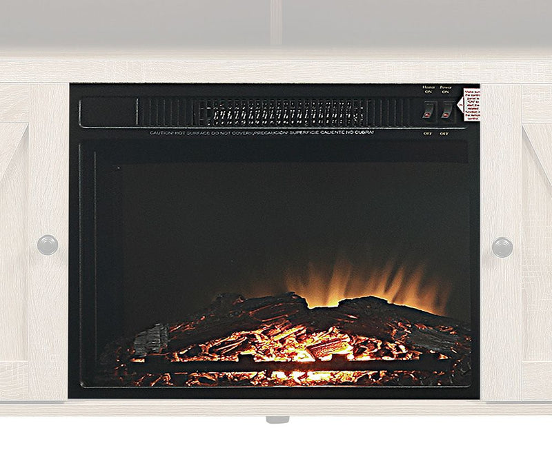 Black Electrical Fireplace Insert w/ Wood Log Style