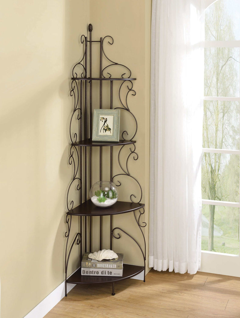 Rando - Cappuccino - Corner Bookcase - Ornate Home