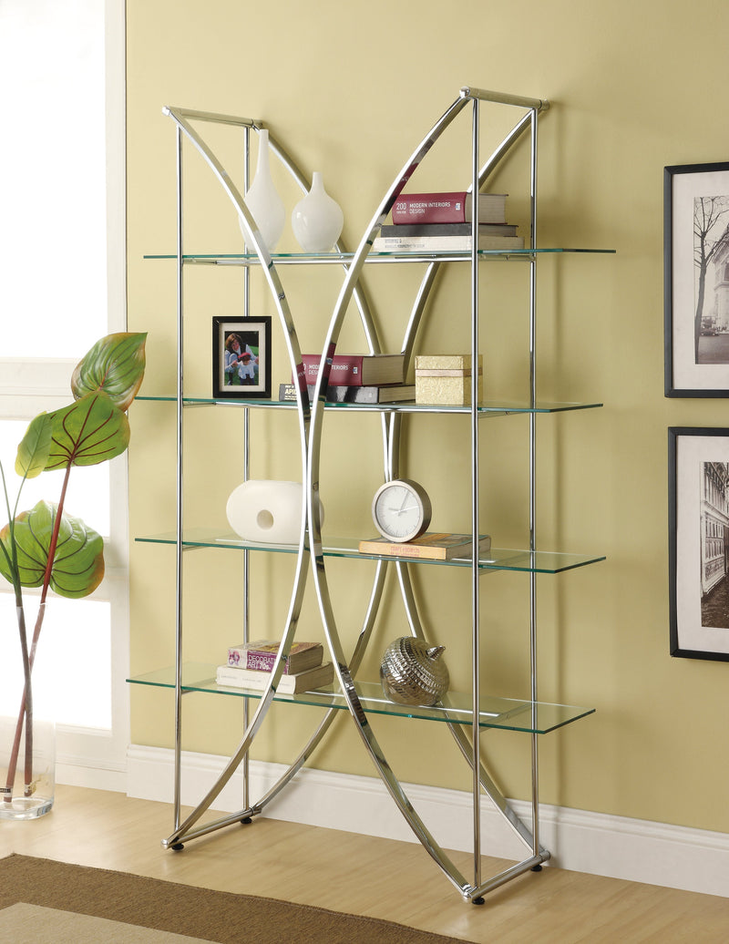 Larson Chrome & Glass Bookcase