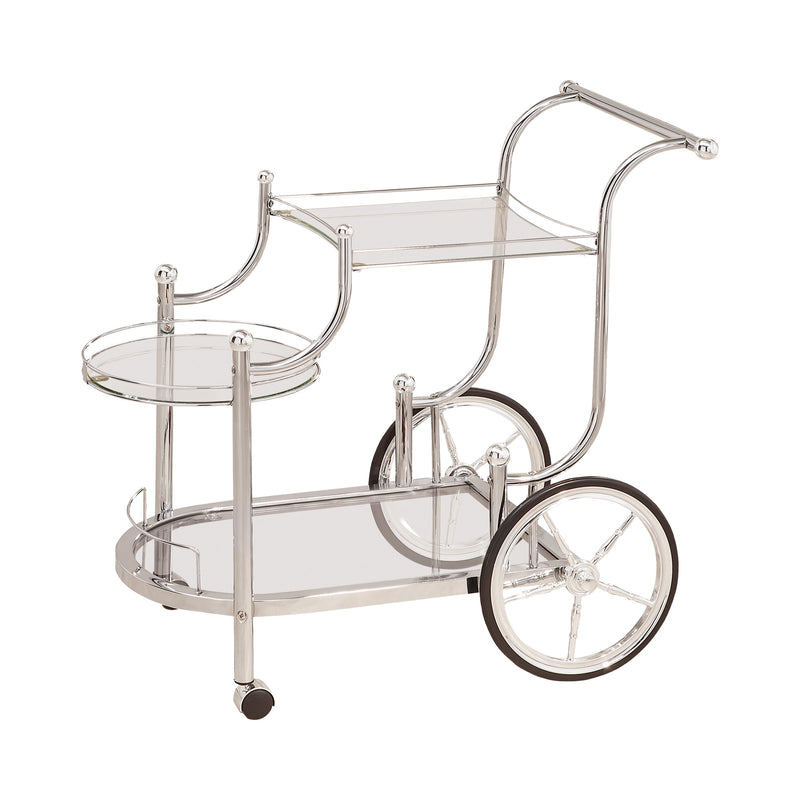 Sarandon Chrome & Clear 3Tier Serving Cart