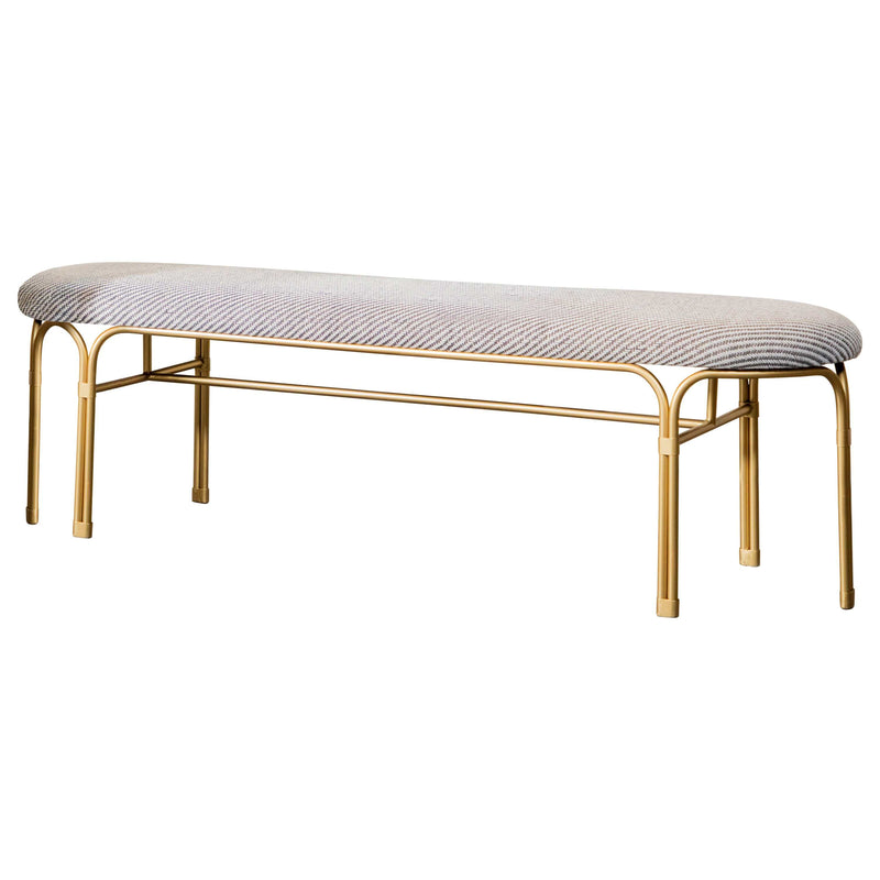 Torja - Grey And Gold - Accent Bench w/ Metal Leg - Ornate Home