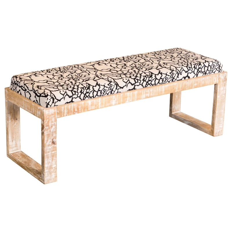 Kati - Black & White - Accent Bench - Ornate Home