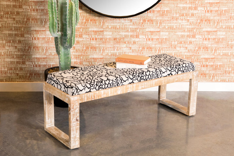 Kati - Black & White - Accent Bench - Ornate Home