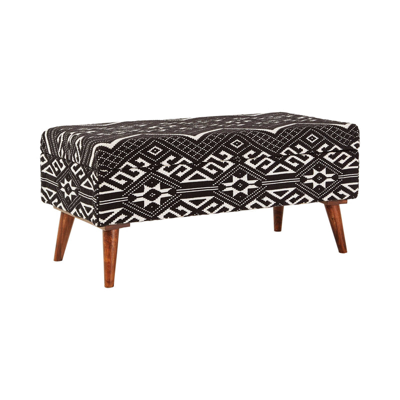 Joss - Black & White - Bench w /Storage - Ornate Home