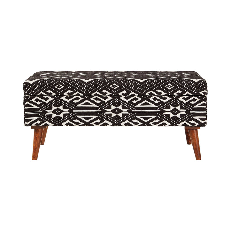 Joss - Black & White - Bench w /Storage - Ornate Home