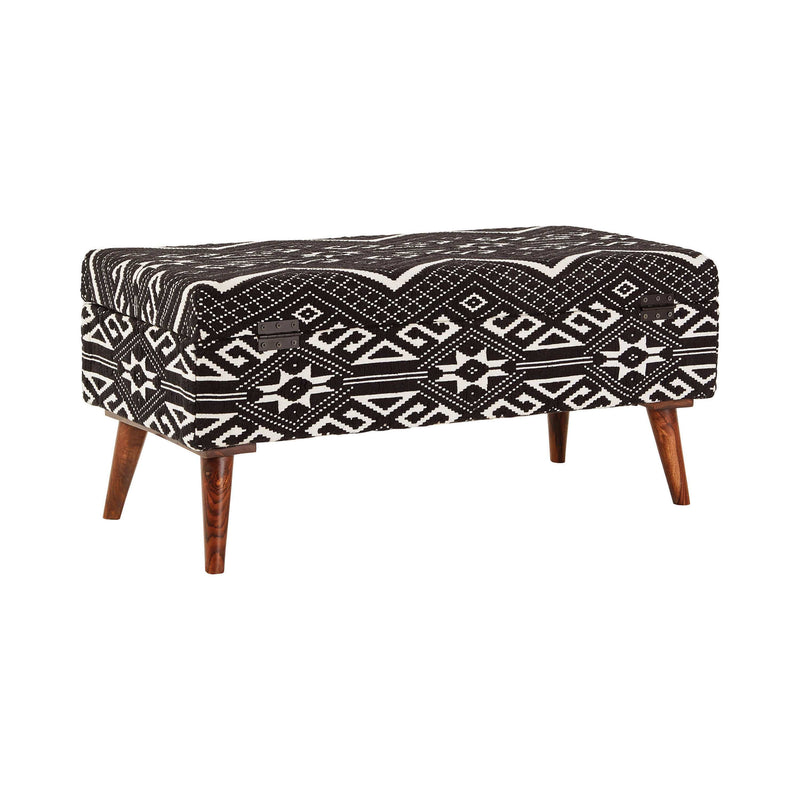 Joss - Black & White - Bench w /Storage - Ornate Home