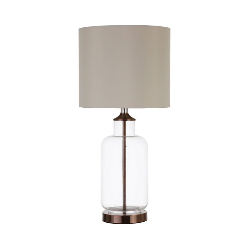 Aisha Creamy Beige & Clear Table Lamp