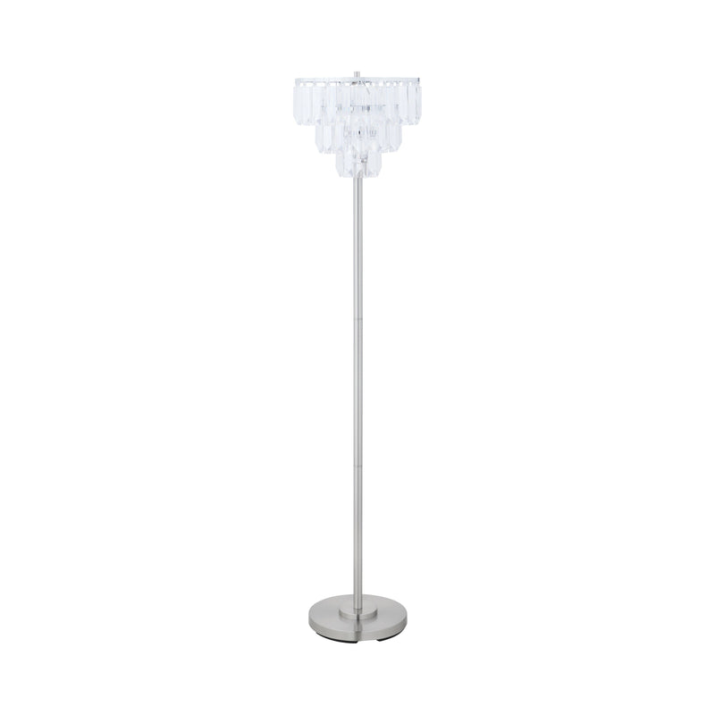 Mikayla Chrome & Crystal Metal Base Floor Lamp