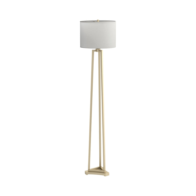 Harriet White & Gold Drum Shade Floor Lamp