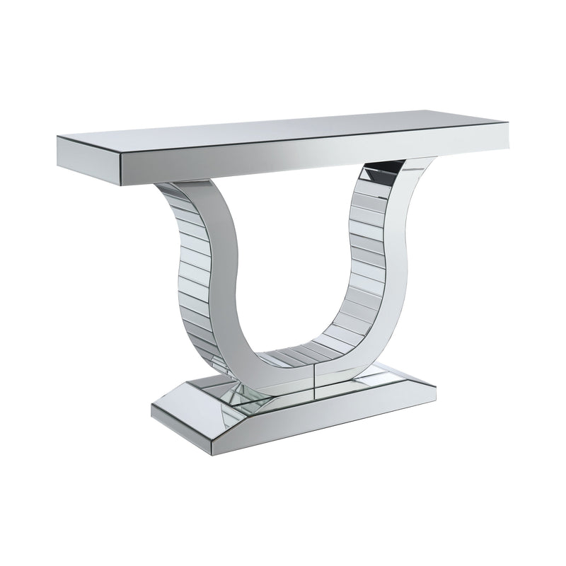 Saanvi Clear Mirror Console Table w/ UShaped Base