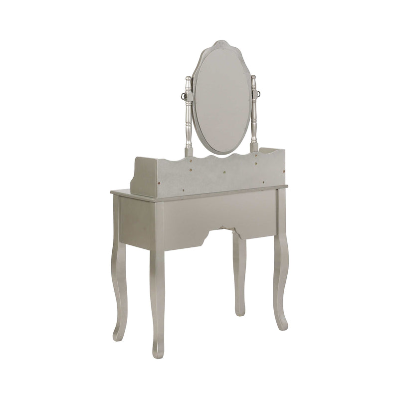 Anwen - Metallic Silver & White - 2pc Vanity Set - Ornate Home