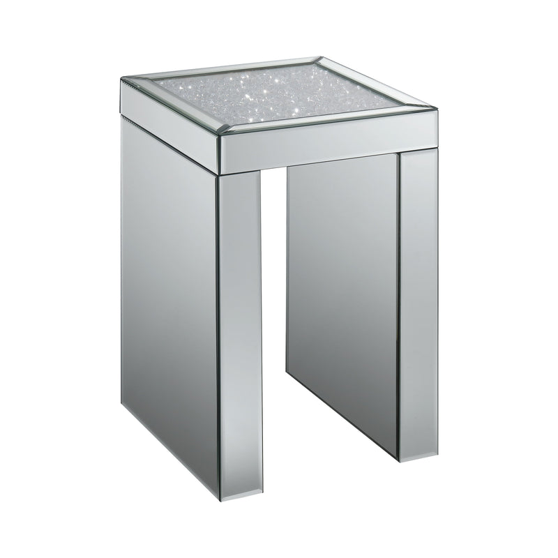 Audrey Clear Mirror Square Chairside Table