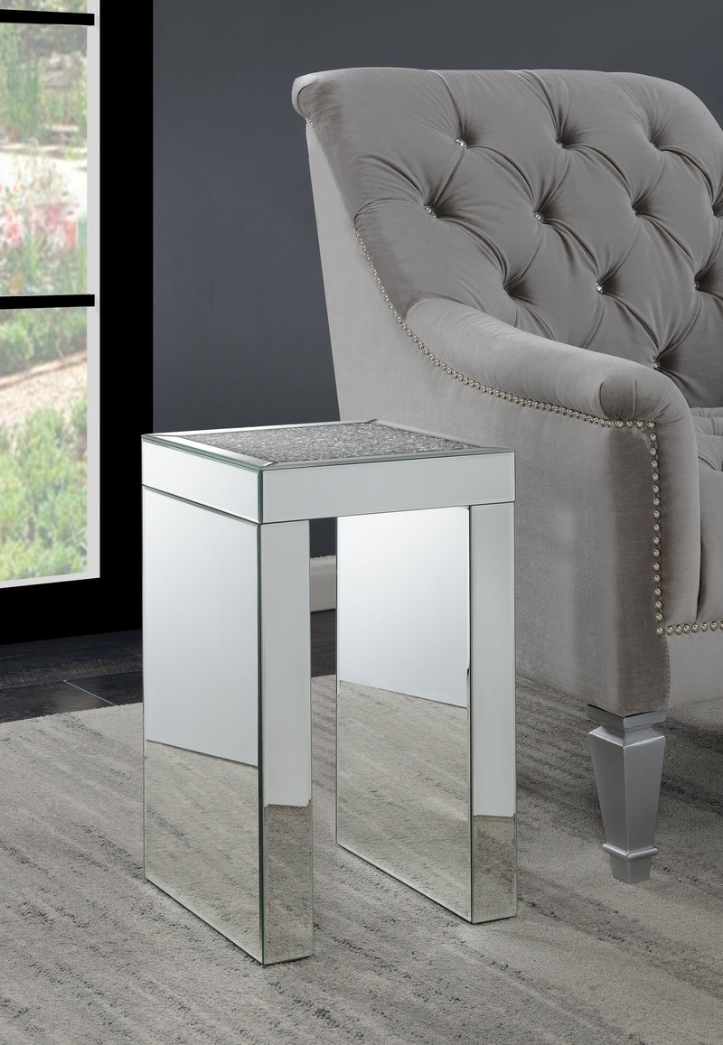 Audrey Clear Mirror Square Chairside Table