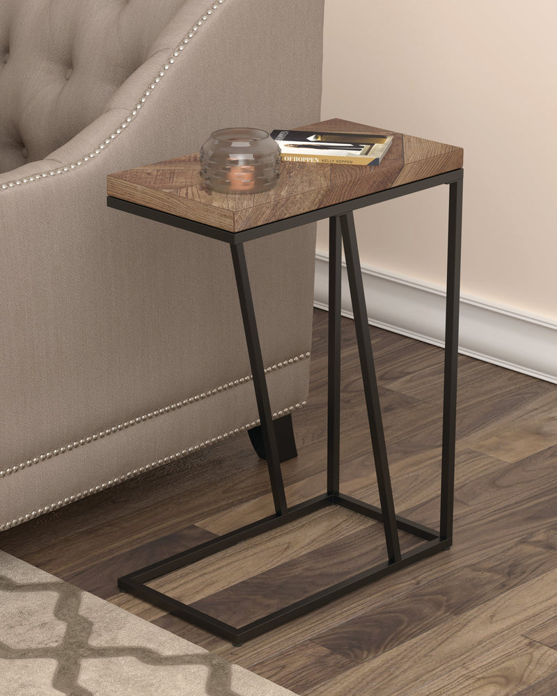 Chevron Tobacco Accent Table