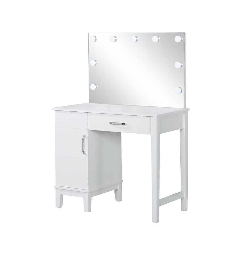 Ida - White & Dark Grey - Vanity Set w/ LED Lights - Ornate Home