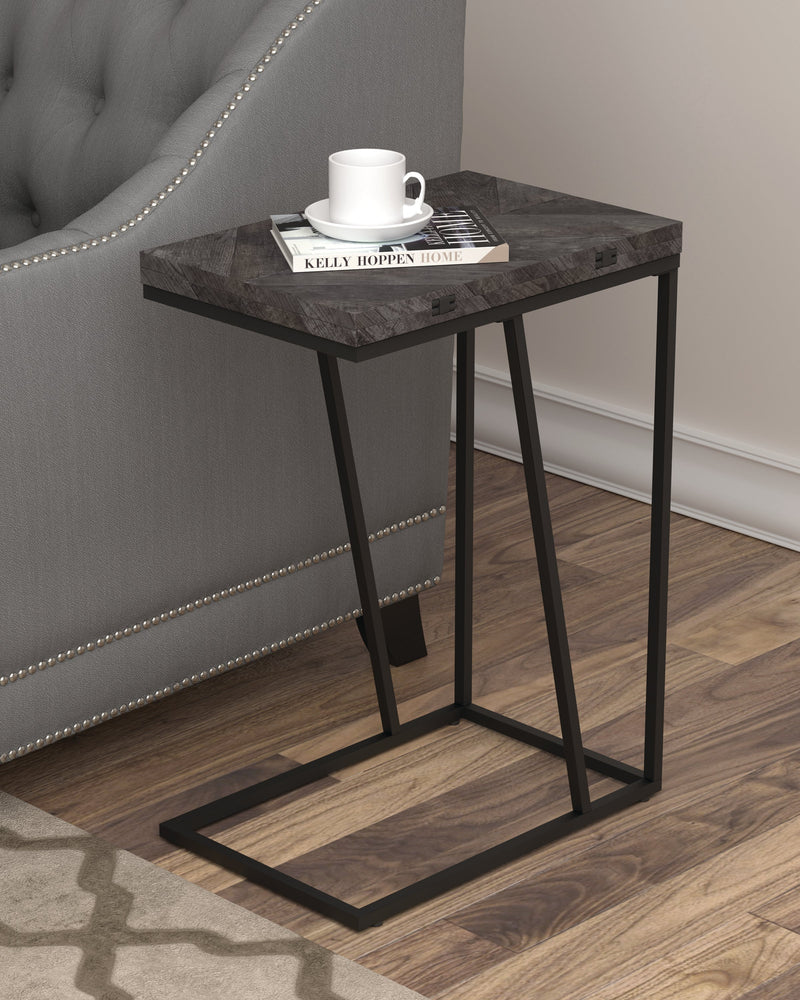 Chevron Grey Expandable Accent Table