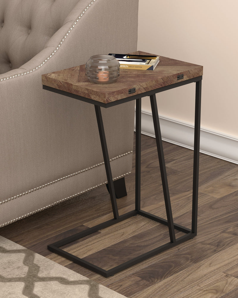 Chevron Tobacco Expandable Accent Table