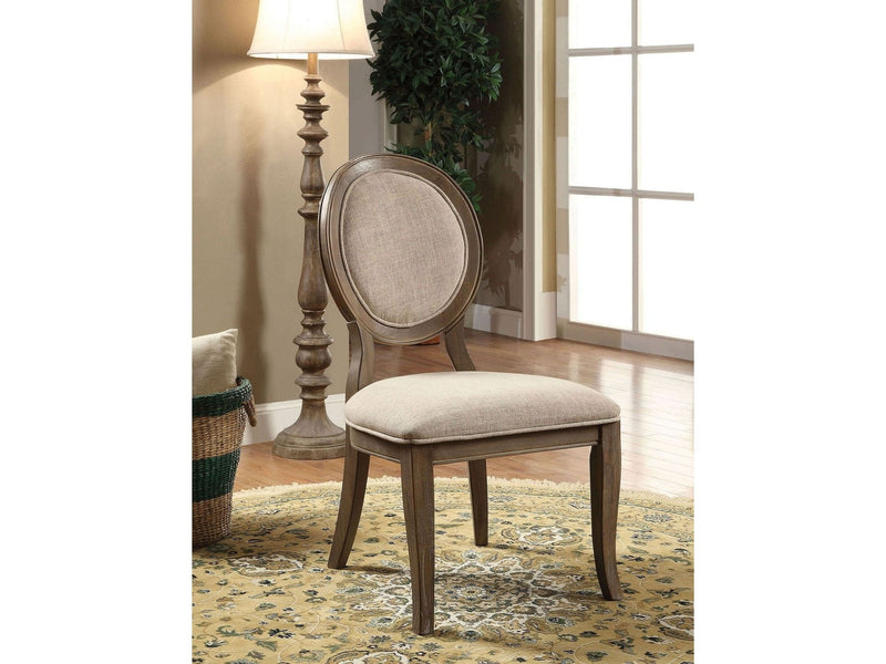 Siobhan Rustic Oak & Beige Side Chair (Set of 2)