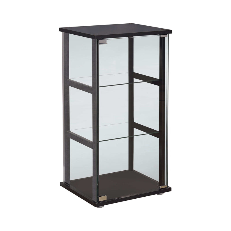 Joss - Black & Clear - Glass Curio Cabinet - Ornate Home