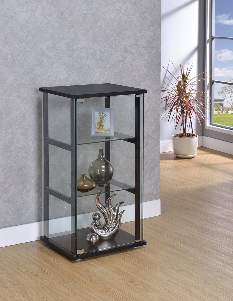 Joss - Black & Clear - Glass Curio Cabinet - Ornate Home