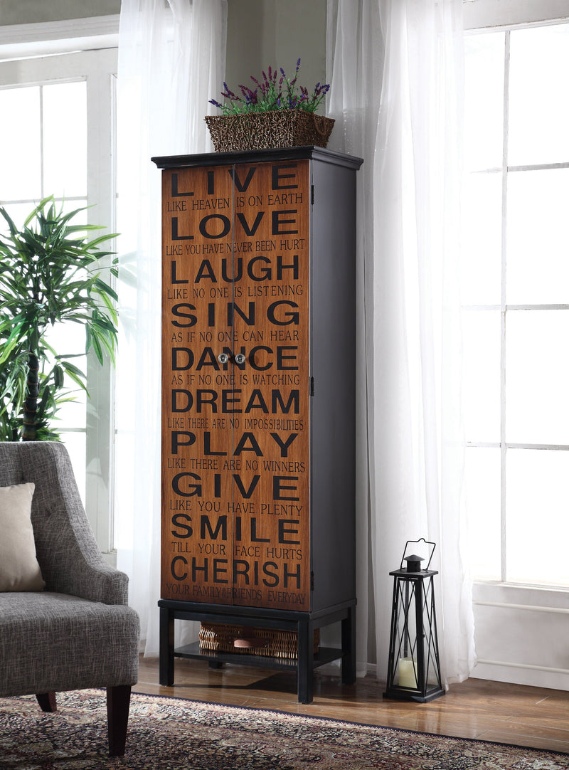 Lovegood Rich Brown & Black Accent Cabinet