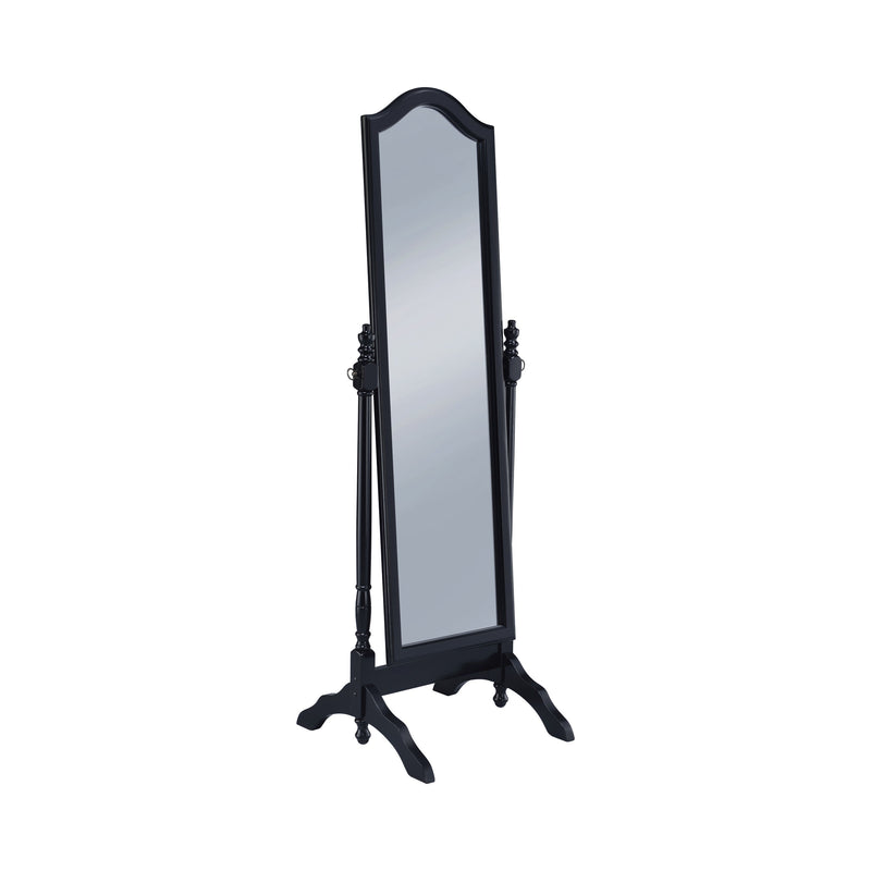 Cabot Black Cheval Mirror w/ Arched Top