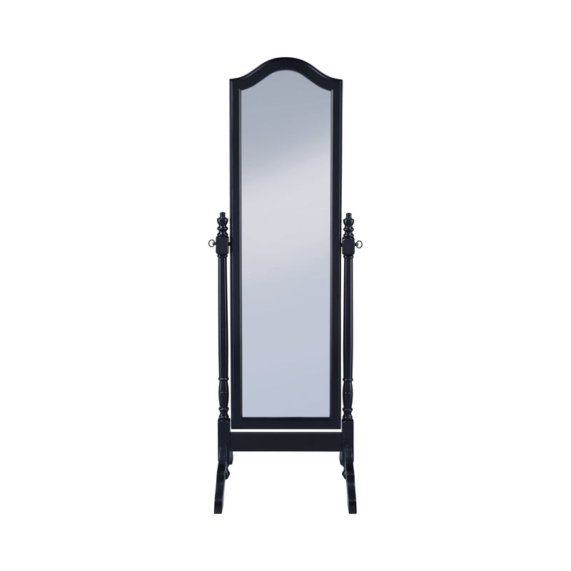 Cabot Black Cheval Mirror w/ Arched Top