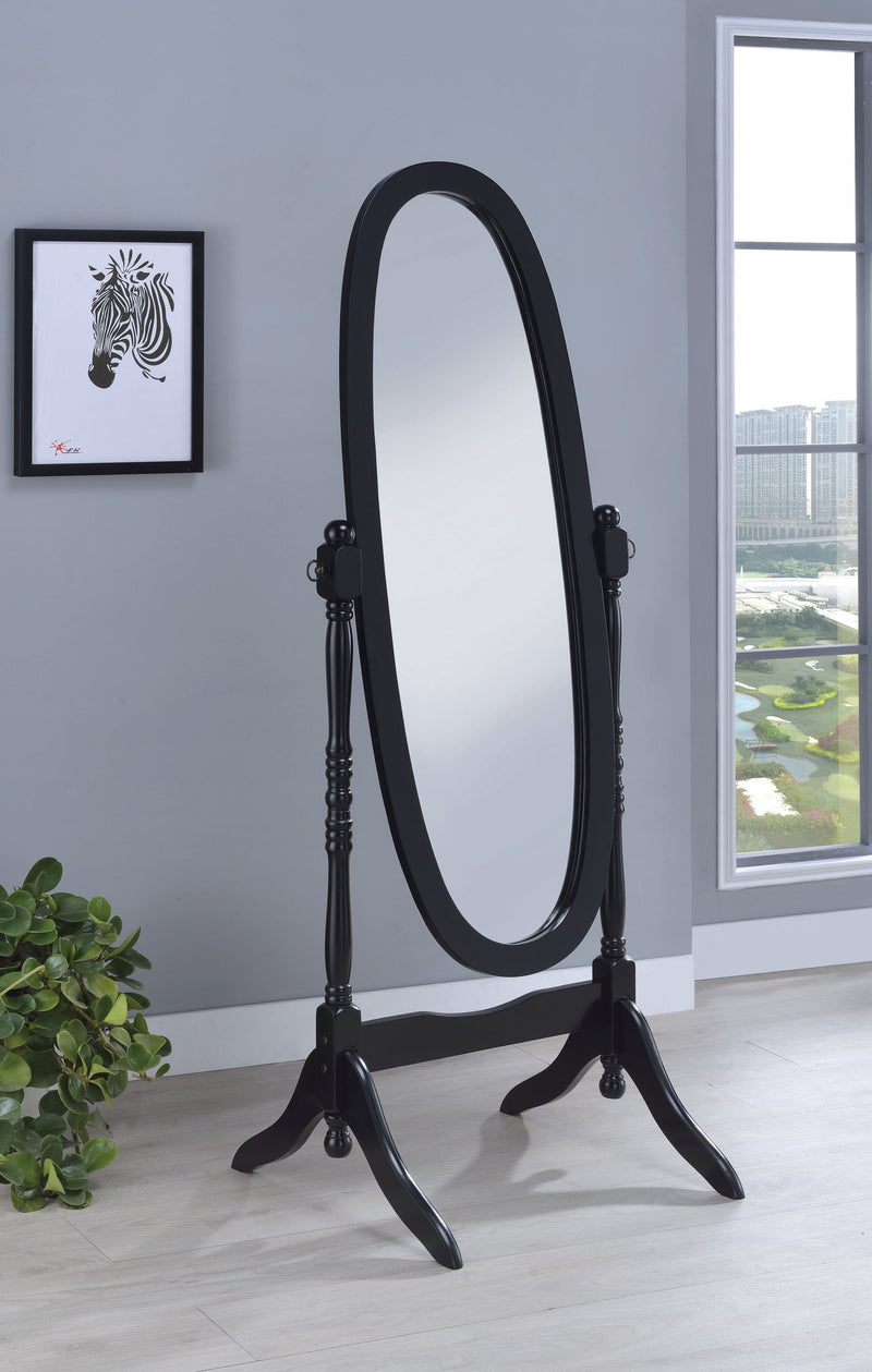 Foyet Black Oval Cheval Mirror